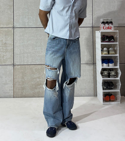Men's Anarchy Ripped Baggy Denim