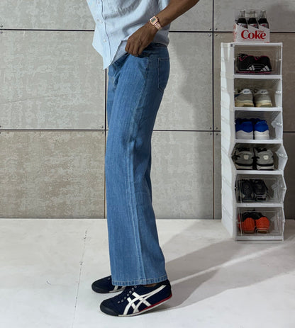 Men's Classic Mid-Wash Wide-Leg Denim
