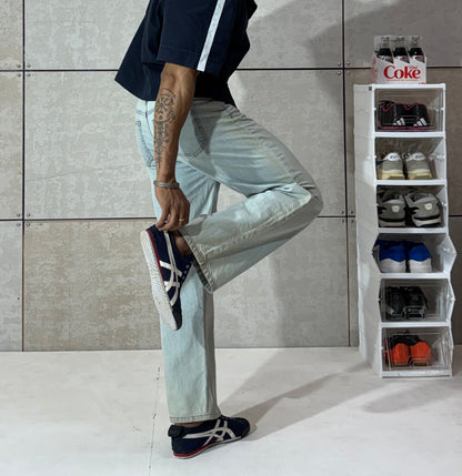 Men's Vintage Ice Wash Straight-Leg Denim Jeans