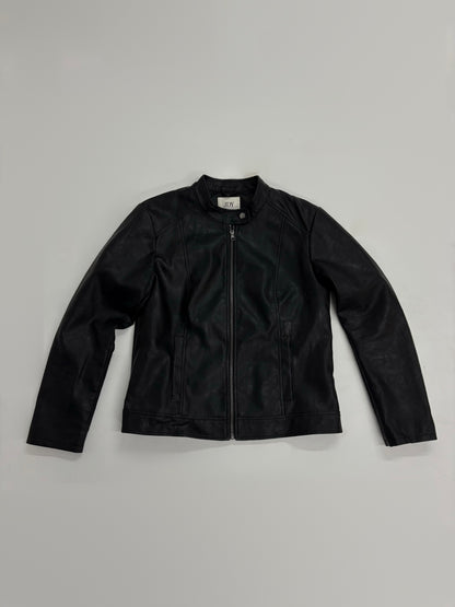 Unisex Classic Black Leather Jacket