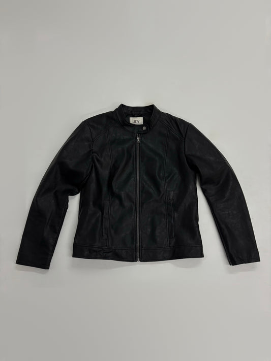 Unisex Classic Black Leather Jacket