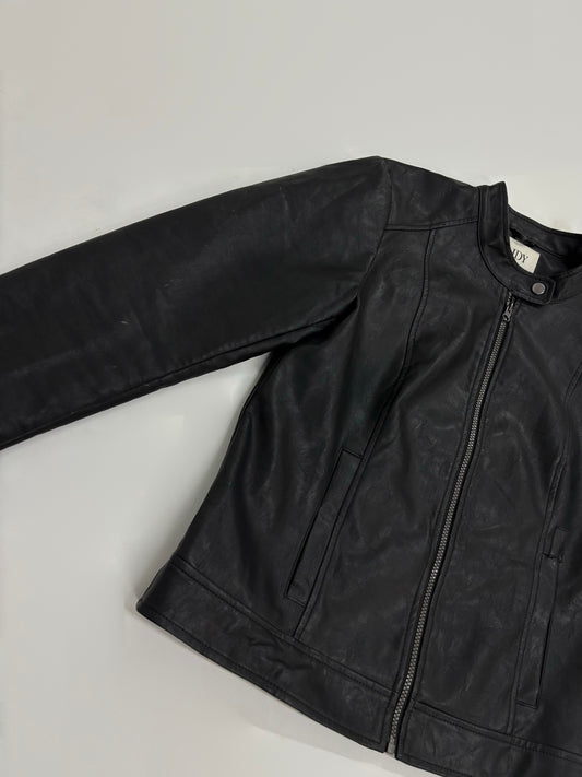 Unisex Classic Black Leather Jacket