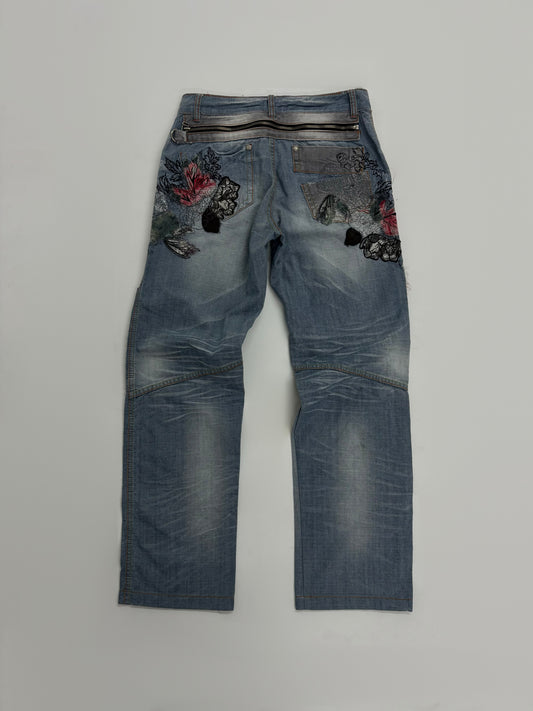 Light Wash Patch Work Women's Jeans