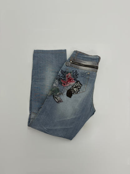 Light Wash Patch Work Women's Jeans