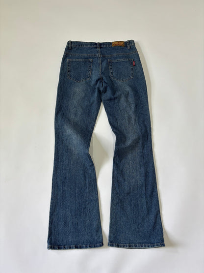 Butterfly Embroidered Flare Women's Jeans