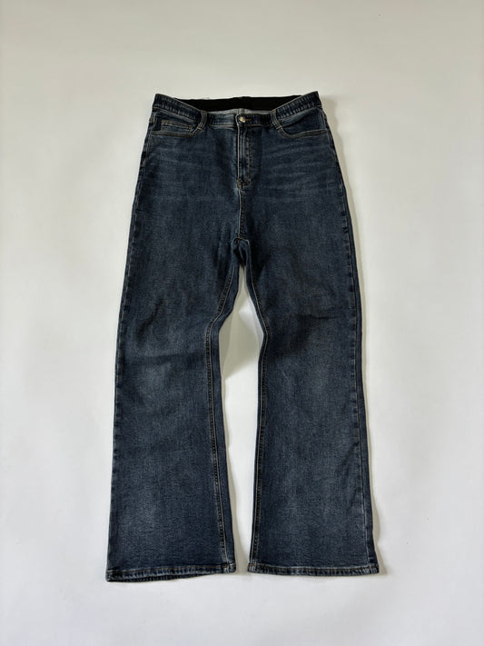 Y2K Dark Wash Stretch Flared Women's Jeans – High Rise Bootcut Denim Pants