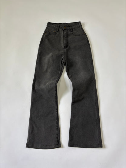 Y2K Charcoal Grey High Waist Flared Women's Jeans – Vintage Bootcut Denim Pants