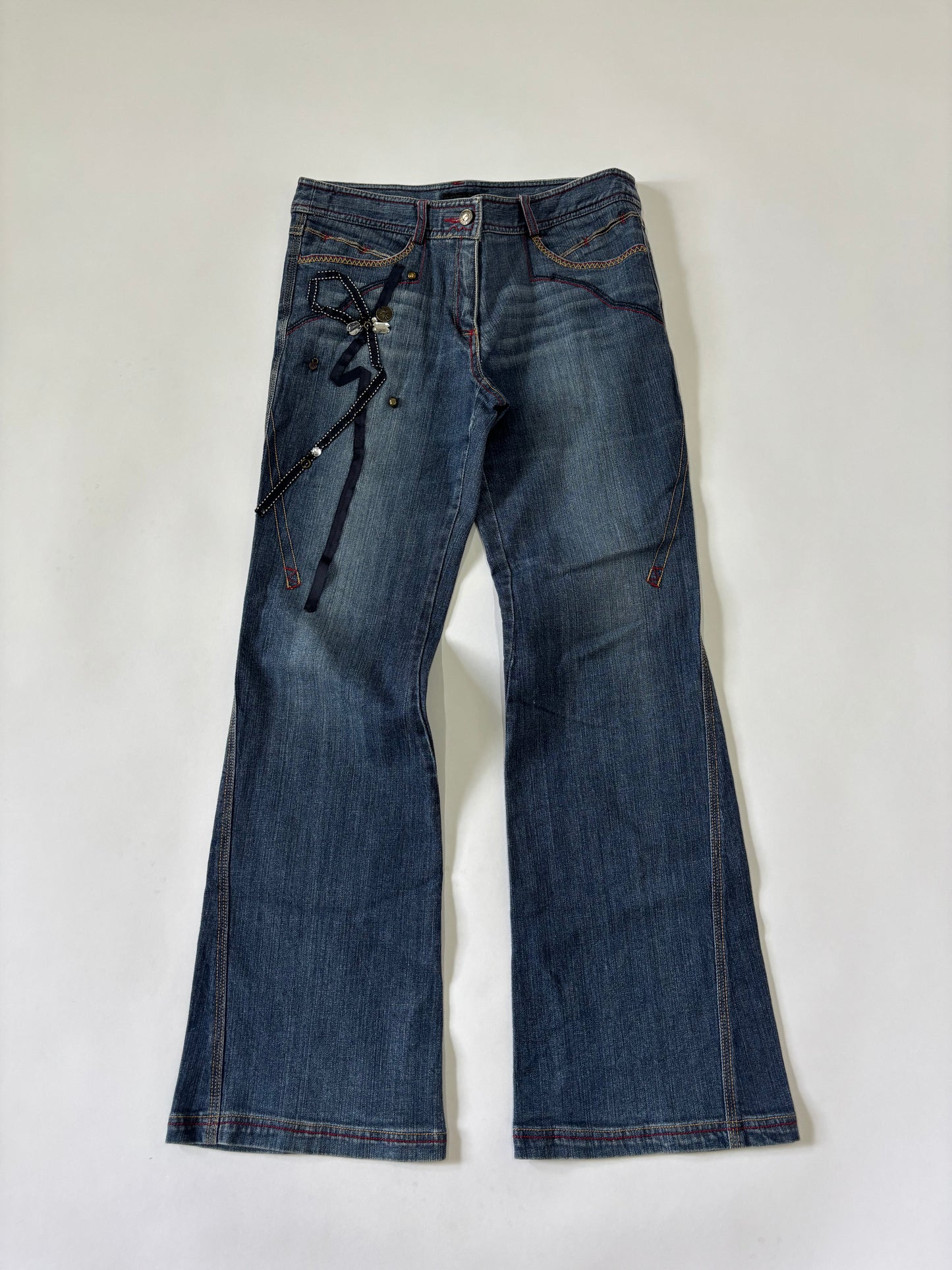 Medium wash Embellish detailed Women's denim