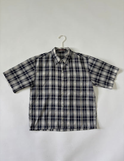 Navy Plaid Short Sleeve Shirt