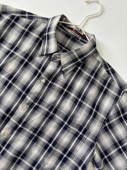 Navy Plaid Short Sleeve Shirt