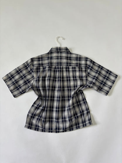 Navy Plaid Short Sleeve Shirt