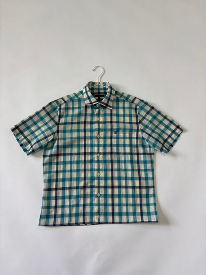 Teal Plaid Short Sleeve Shirt