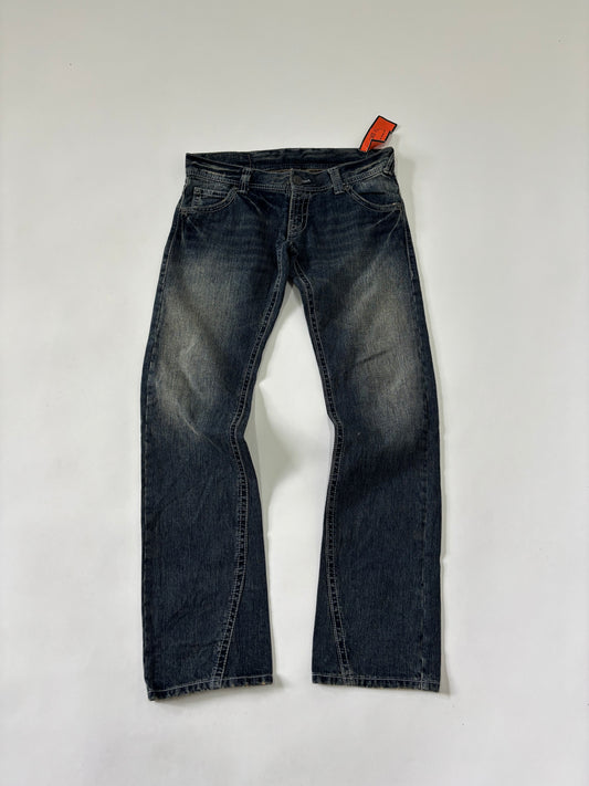 Vintage inspired blue denim jeans