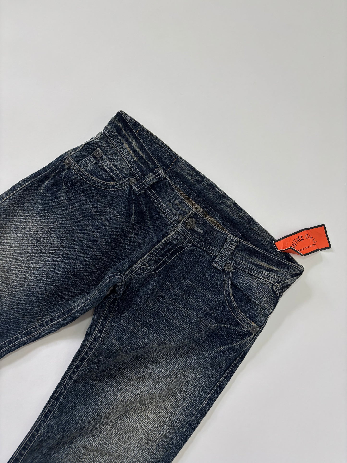 Vintage inspired blue denim jeans