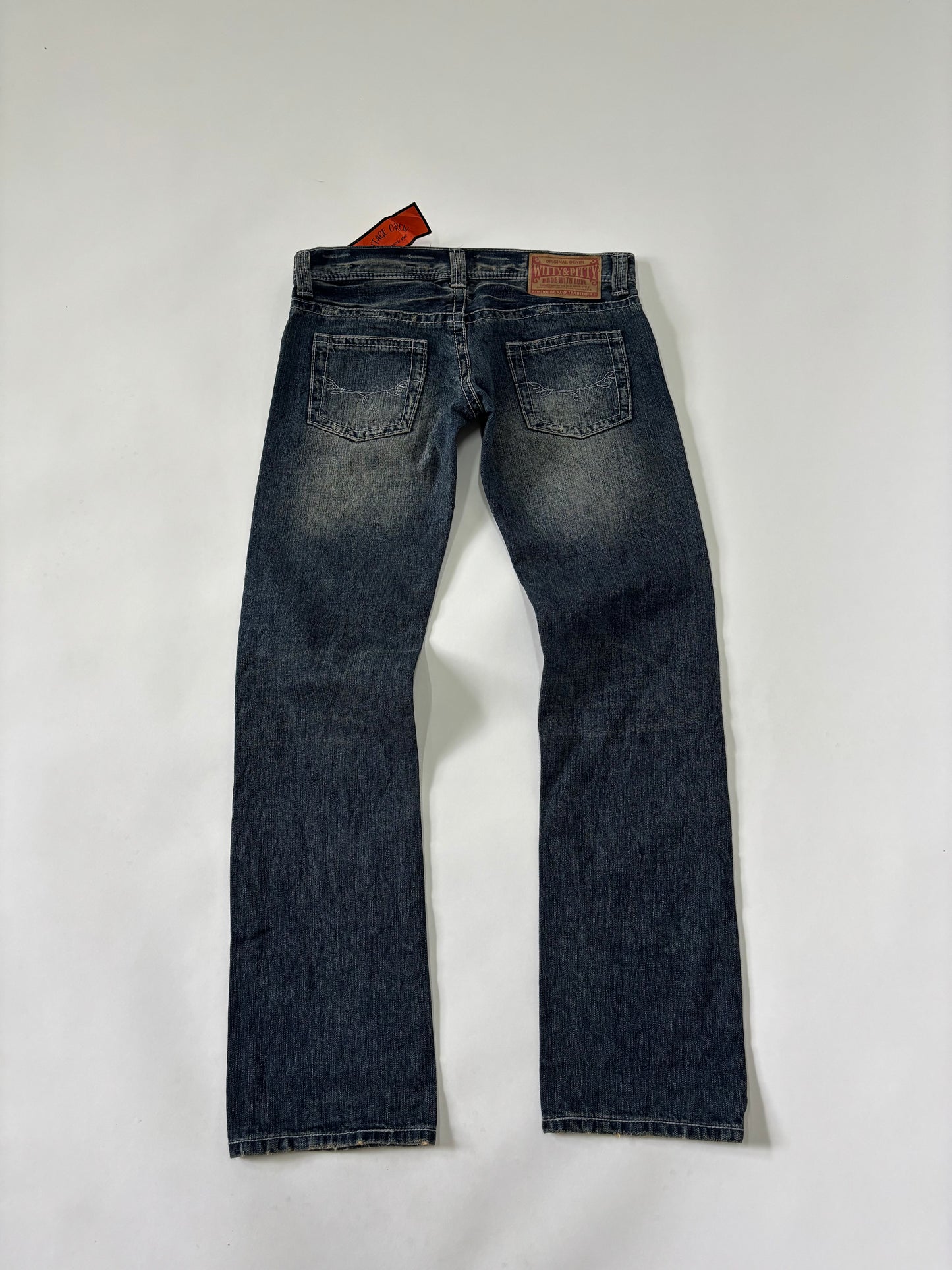 Vintage inspired blue denim jeans