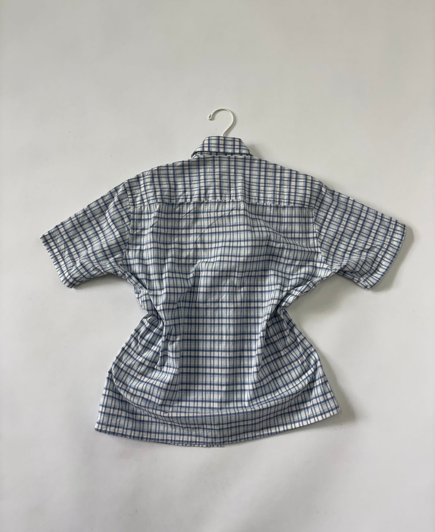 Blue Grid Check Short Sleeve Shirt