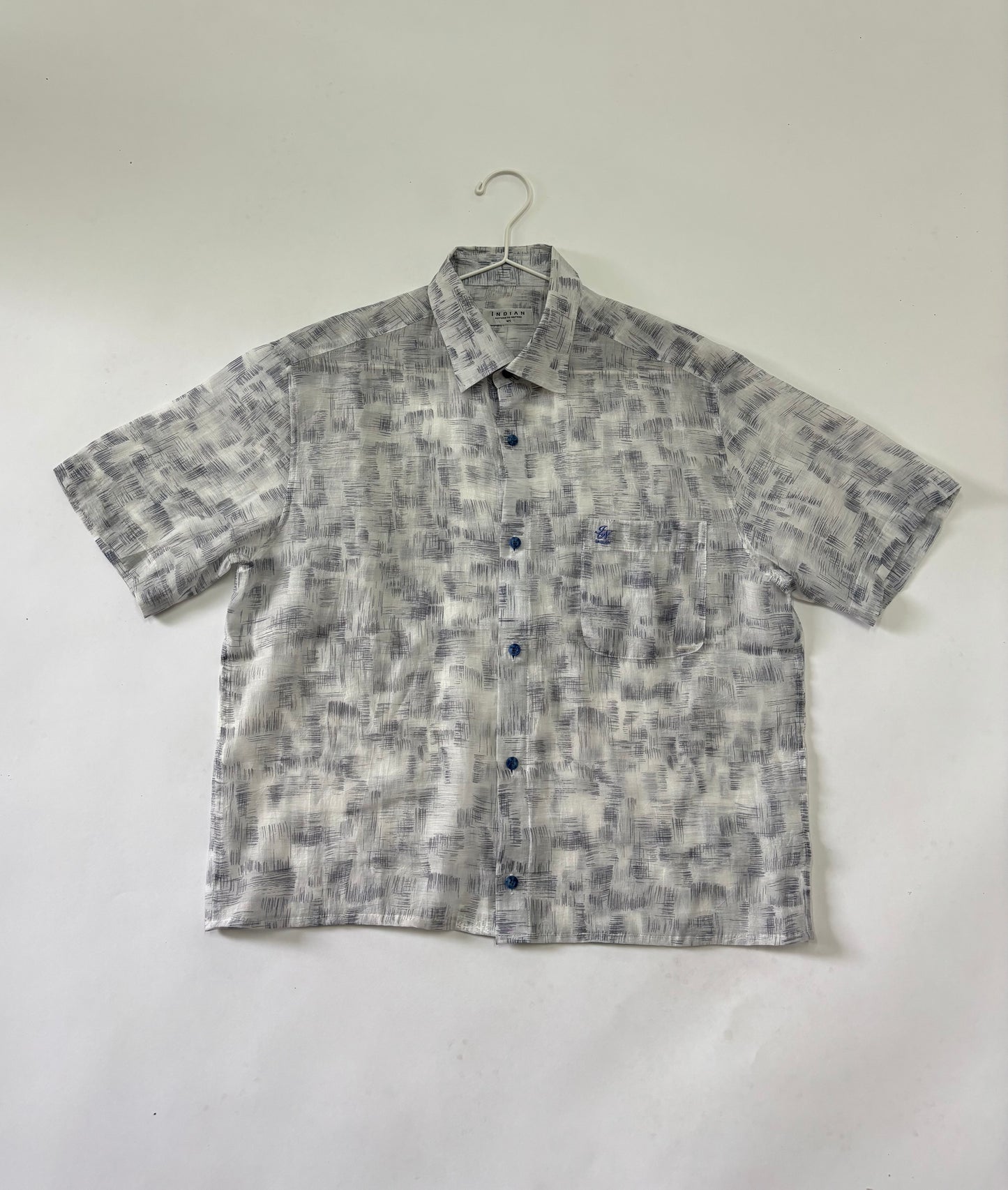 Grey Abstract Print Short Sleeve Shirt