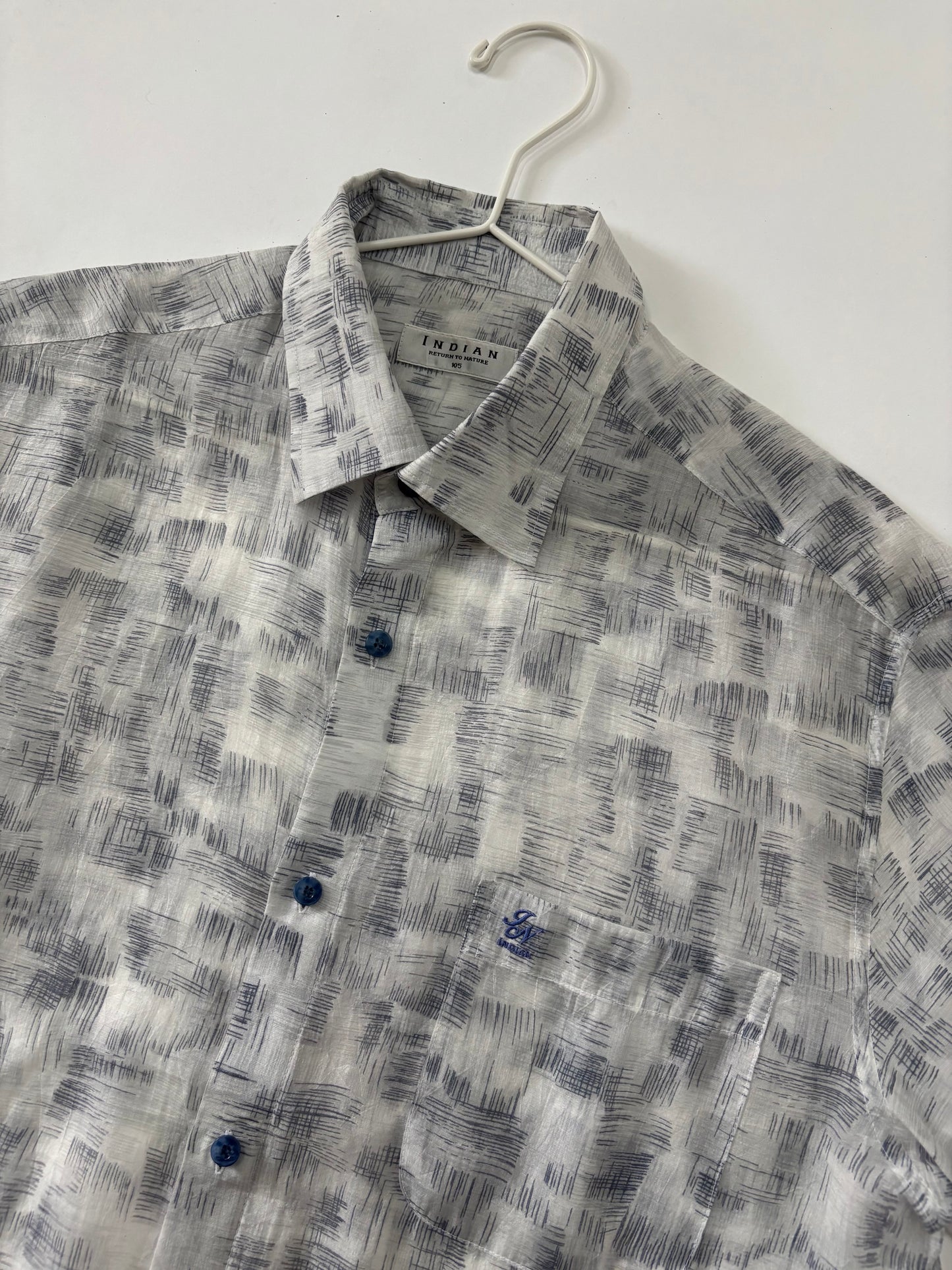 Grey Abstract Print Short Sleeve Shirt
