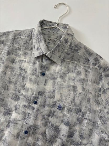 Grey Abstract Print Short Sleeve Shirt