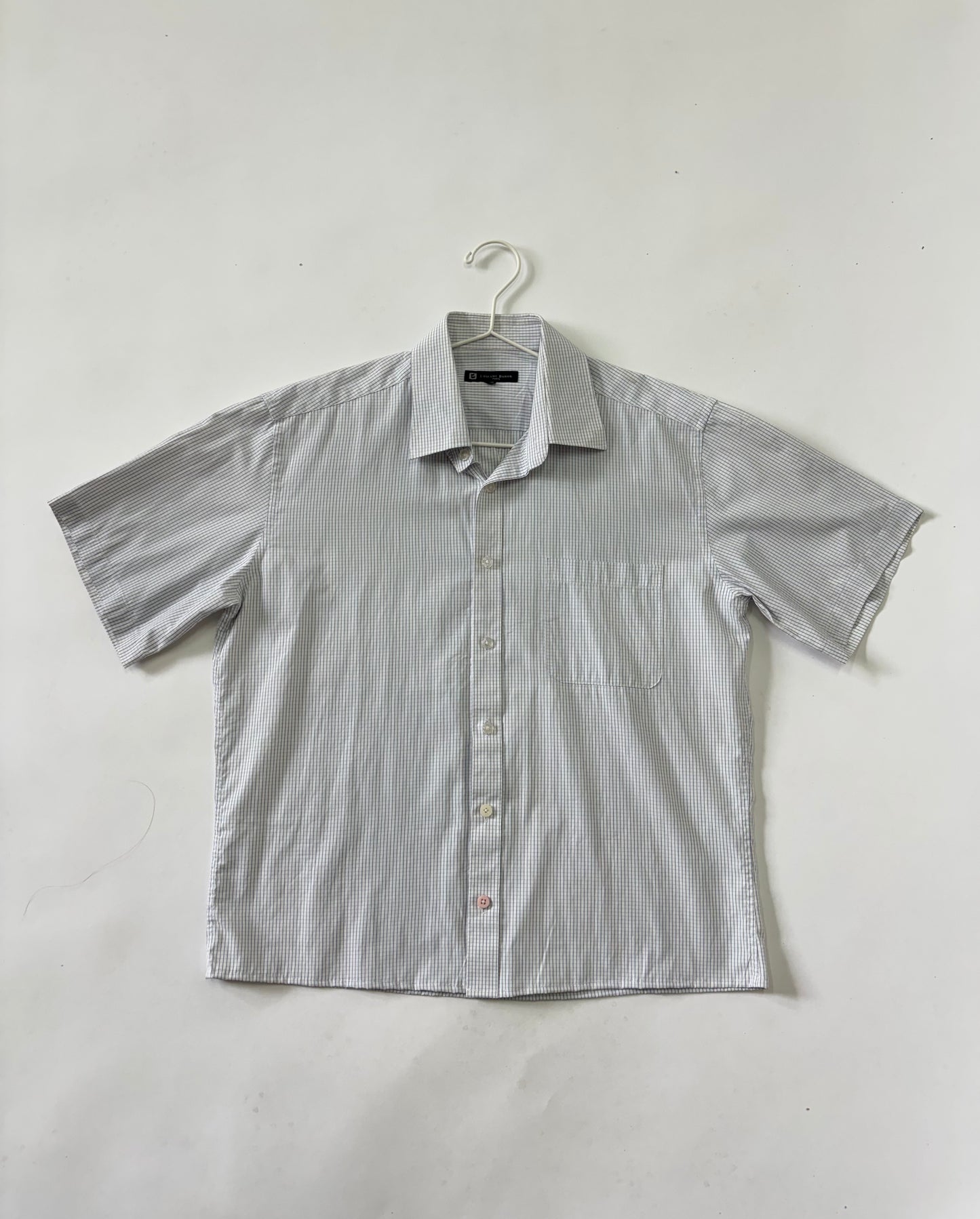Light Grey Micro Check Short Sleeve Shirt
