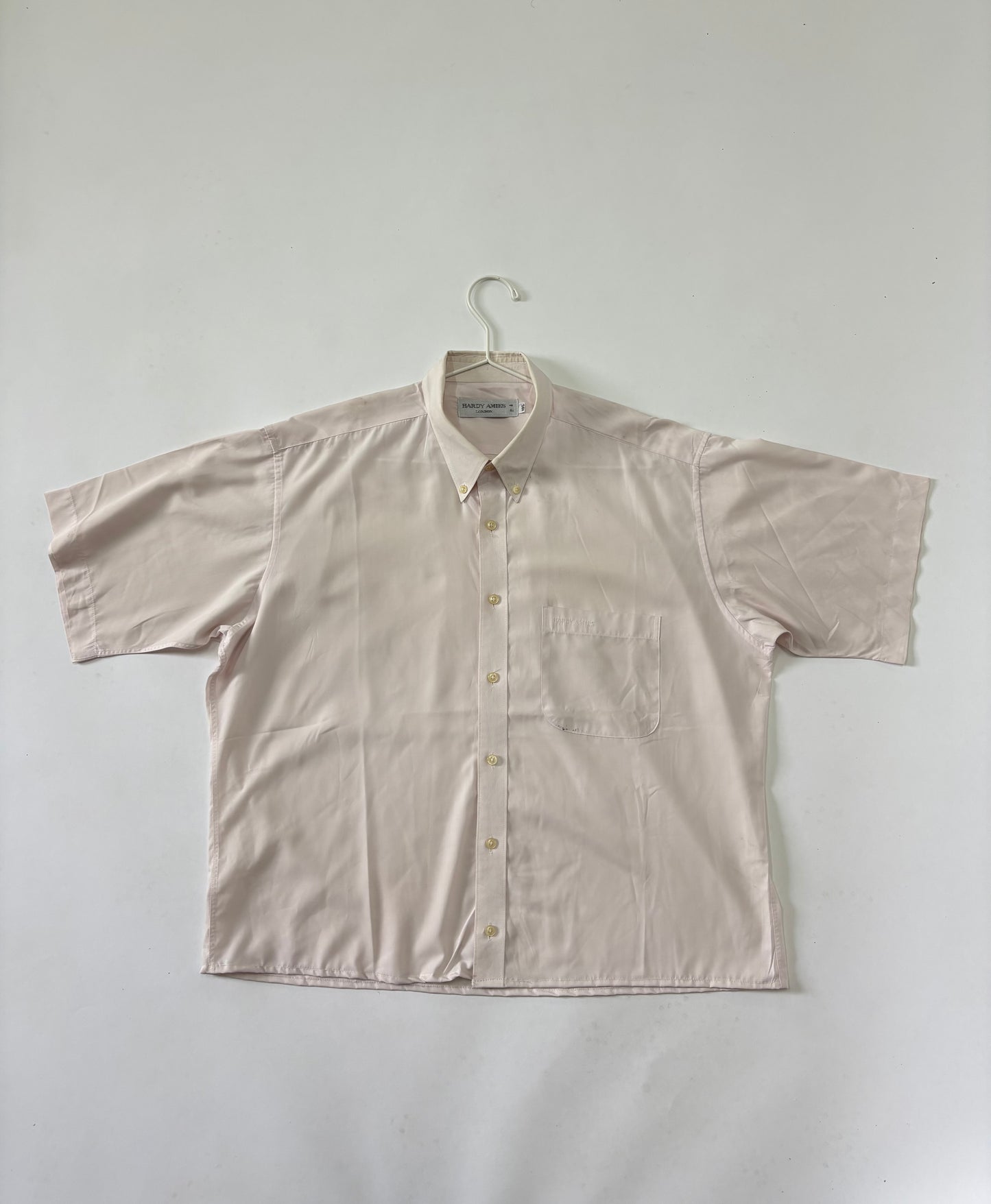 Blush Pink Button-Down Short Sleeve Shirt