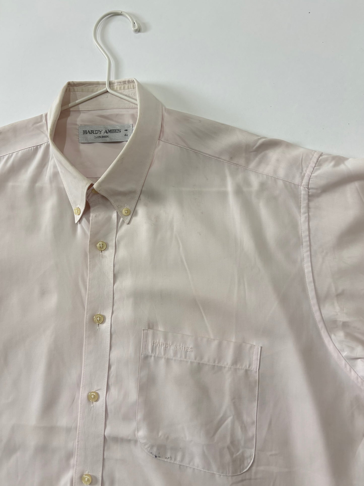 Blush Pink Button-Down Short Sleeve Shirt