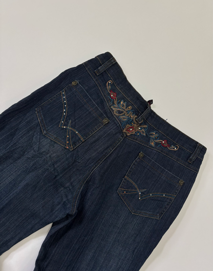 Women's dark-wash bootcut jeans