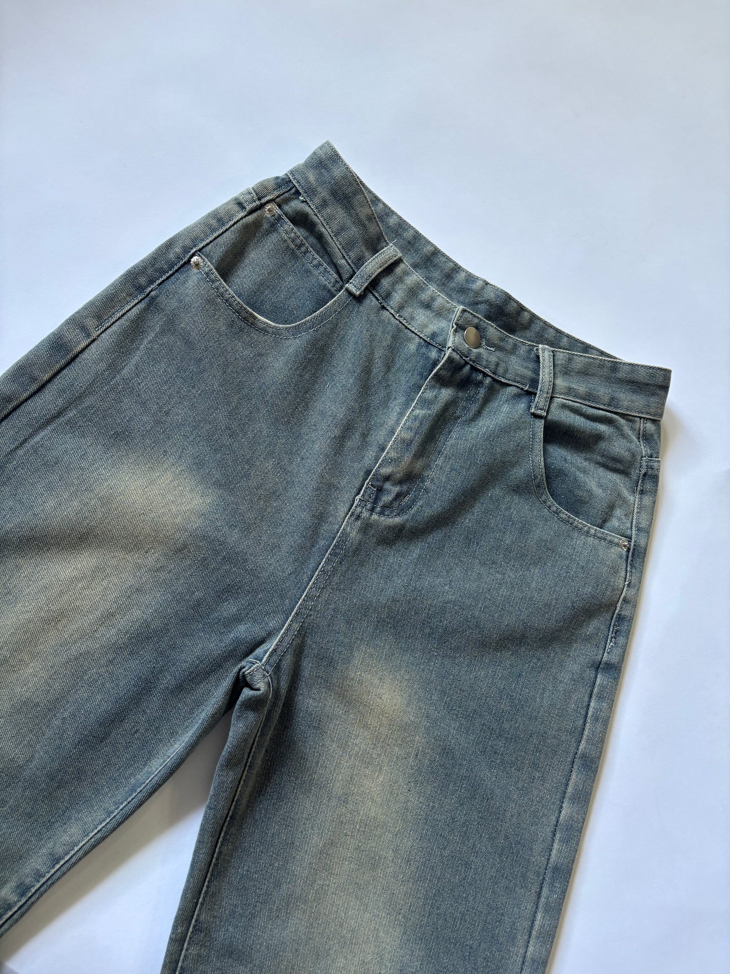 Distressed Seam Wide Leg Women's Jeans