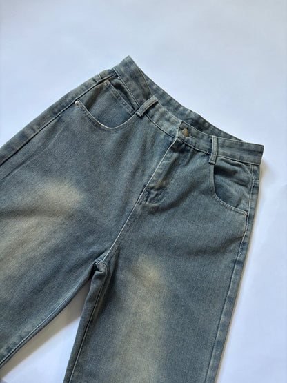 Distressed Seam Wide Leg Women's Jeans