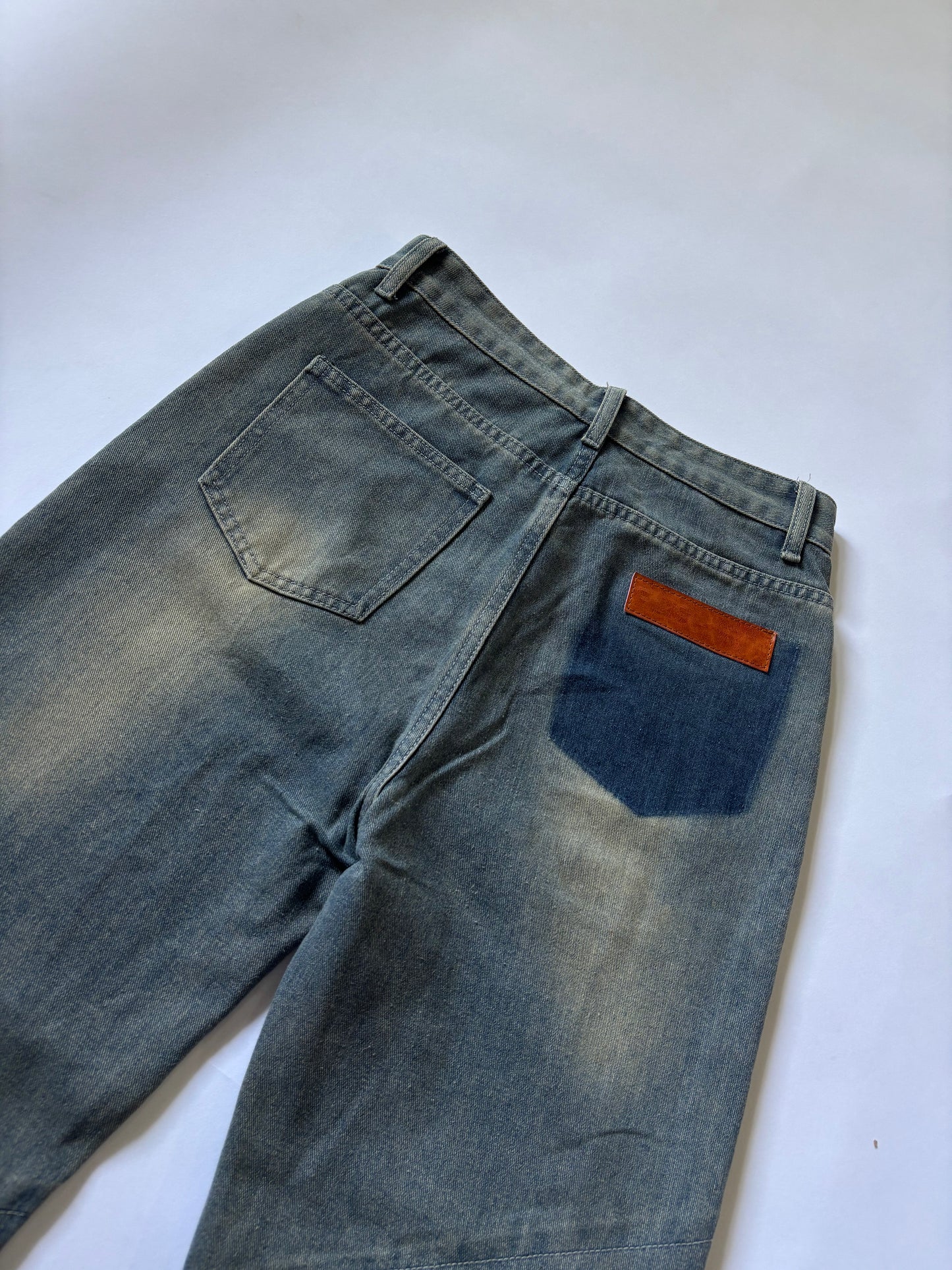 Distressed Seam Wide Leg Women's Jeans