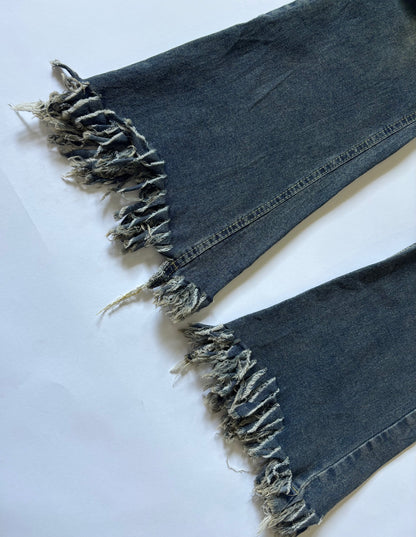 Frayed Hem Flare Women's Jeans