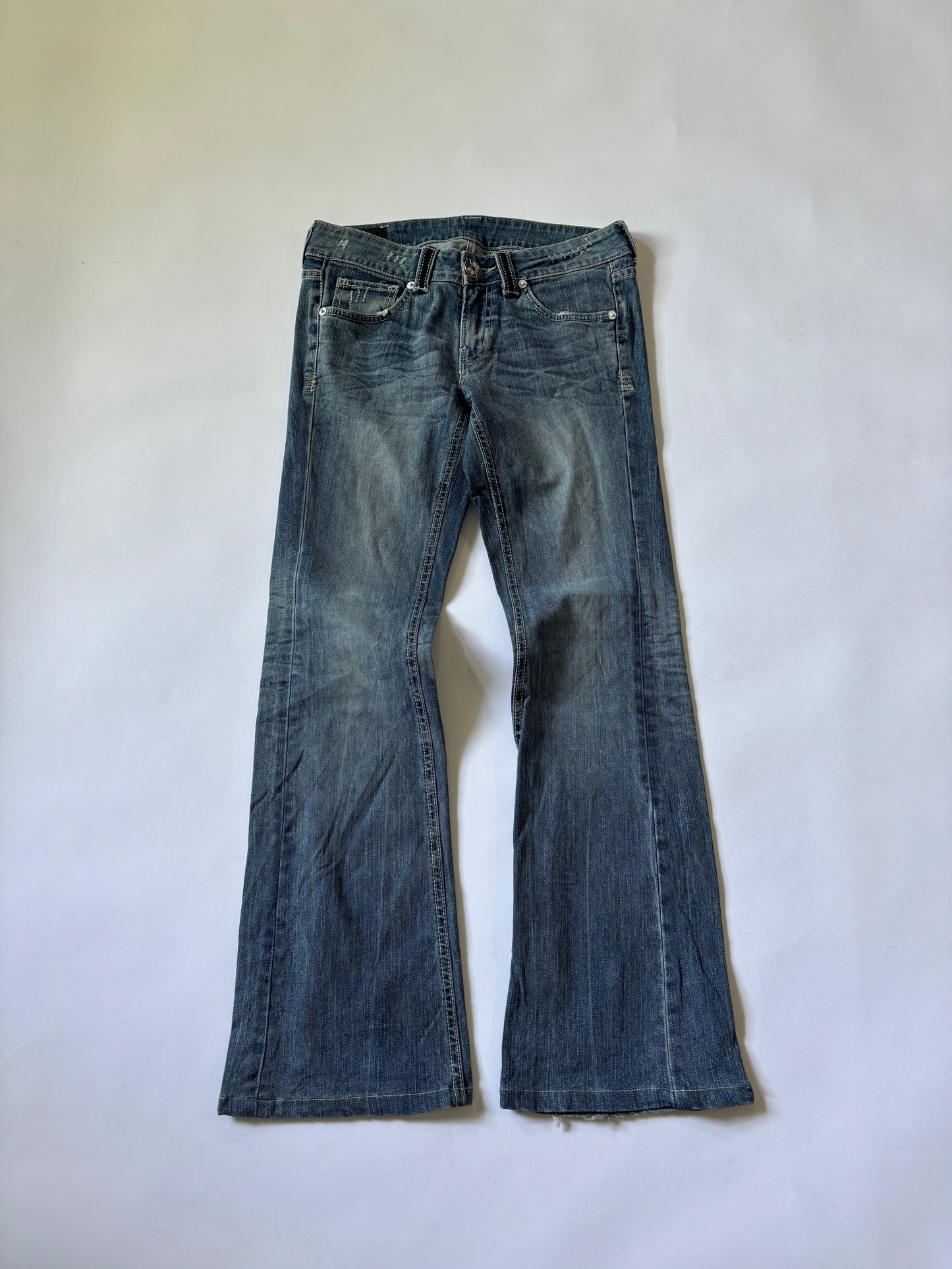 Light Wash Low Rise Flared Women's Jeans