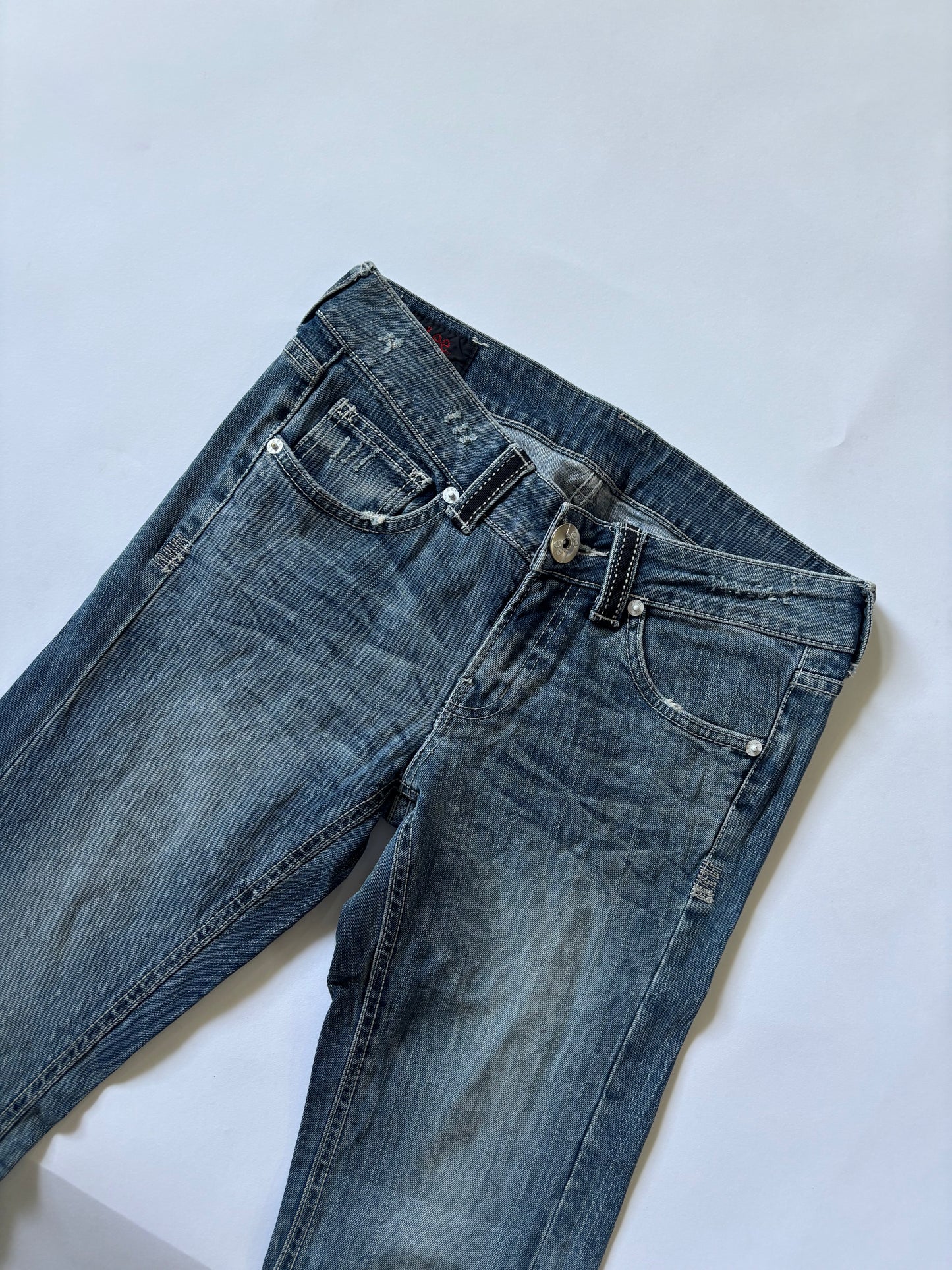 Light Wash Low Rise Flared Women's Jeans