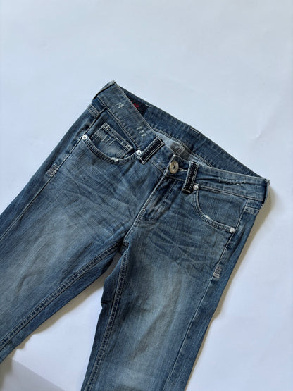 Light Wash Low Rise Flared Women's Jeans