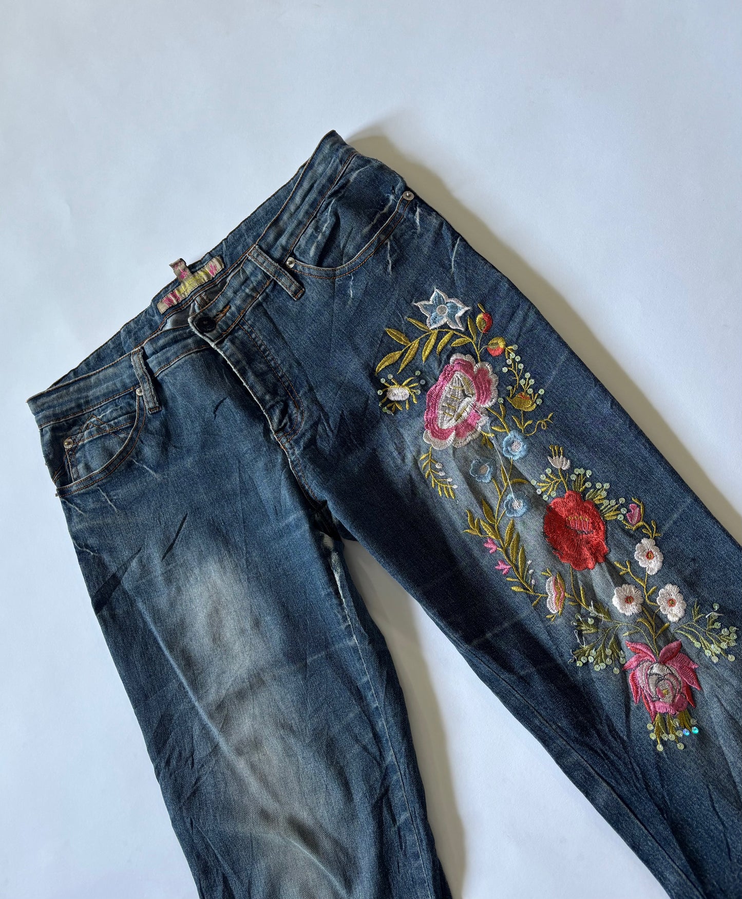 Floral Embroidered Bootcut Women's Jeans