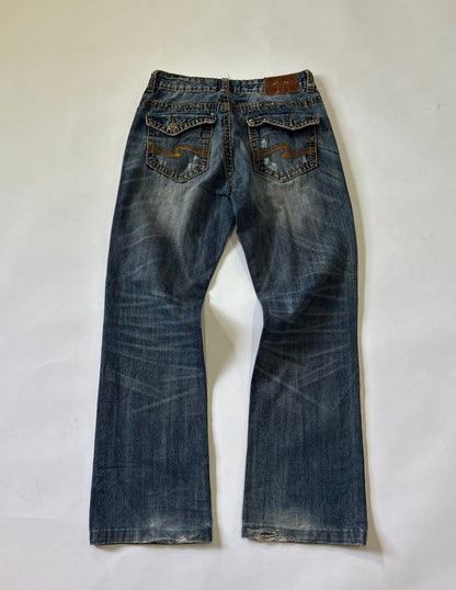 Vintage Wash Straight Leg Jeans