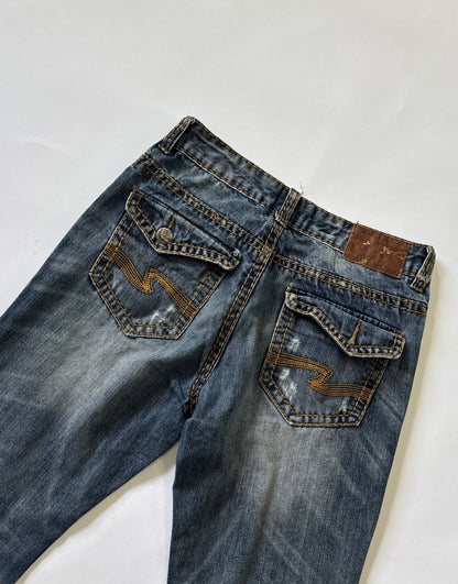 Vintage Wash Straight Leg Jeans