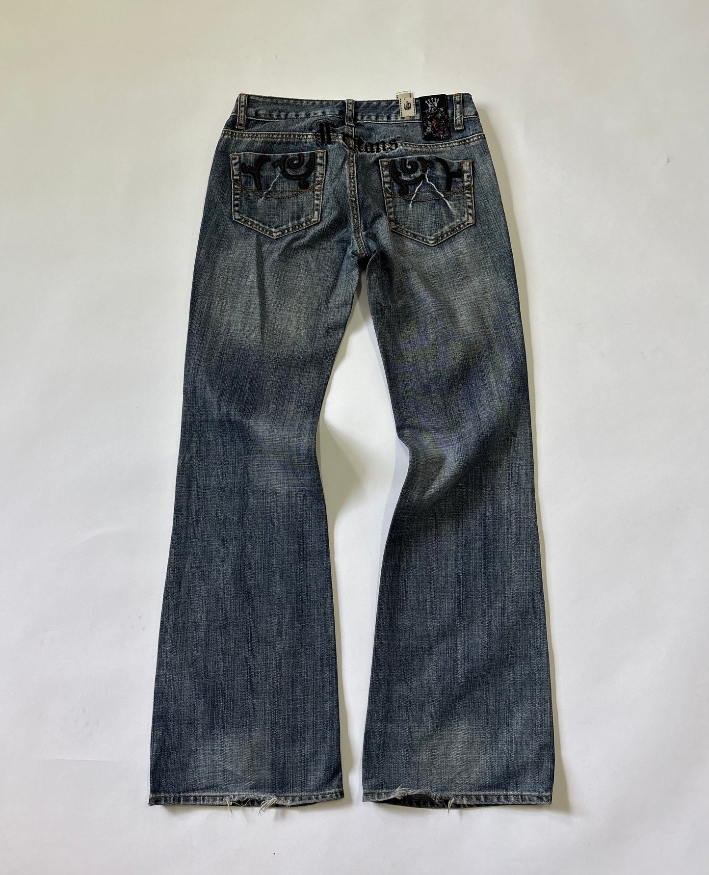 Light Wash Distressed Bootcut Jeans