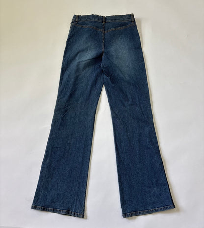 Snap-Side Wide Leg Jeans