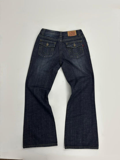 Vintage Dark Wash Bootcut Denim Jeans