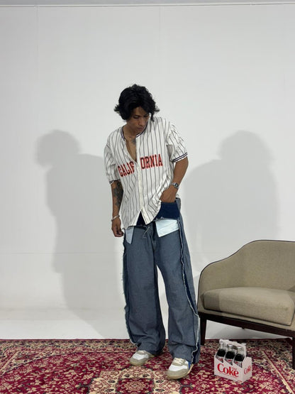 Reworked Panel Wide Leg Men's Denim – Vintage Wash
