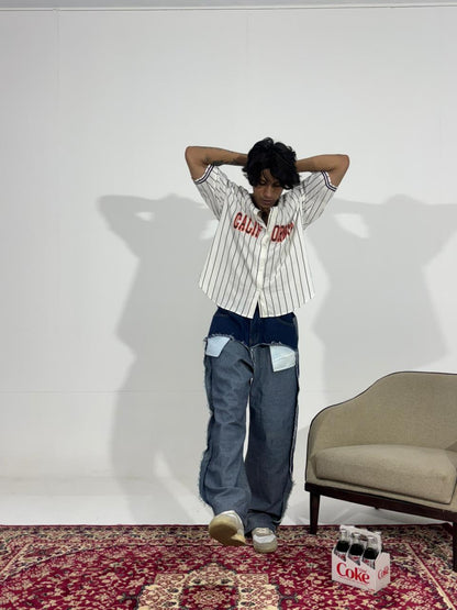 Reworked Panel Wide Leg Men's Denim – Vintage Wash