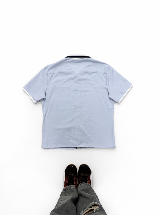 Men's Light Blue Contrast Trim Short Sleeve Shirt