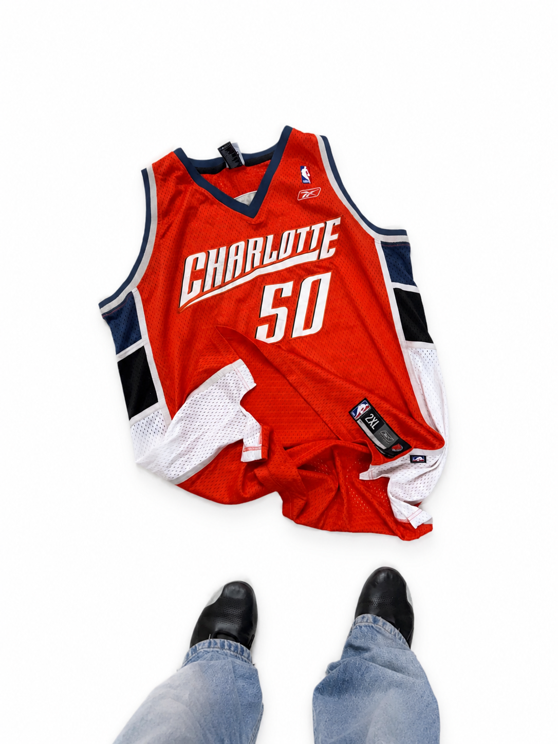 Vintage Charlotte #50 NBA Mesh Basketball Jersey – Orange/Navy