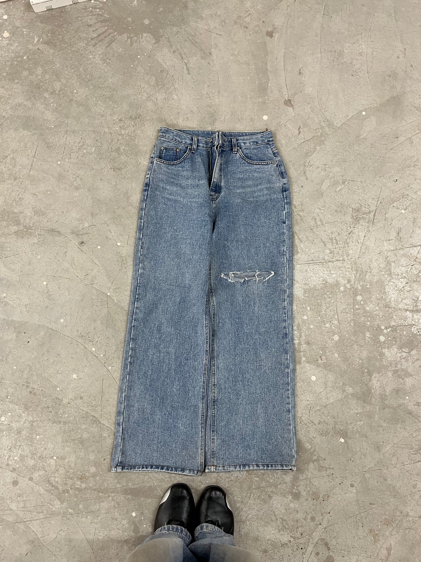 Vintage Light Wash Wide-Leg Denim
