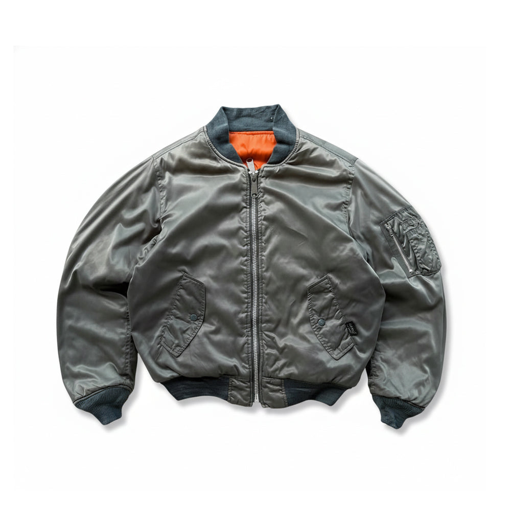Silver and Green Bomber Jacket
